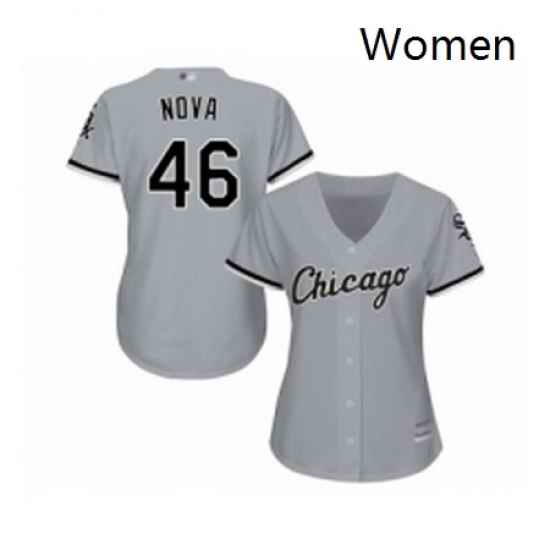 Womens Chicago White Sox 46 Ivan Nova Replica Grey Road Cool Base Baseball Jersey